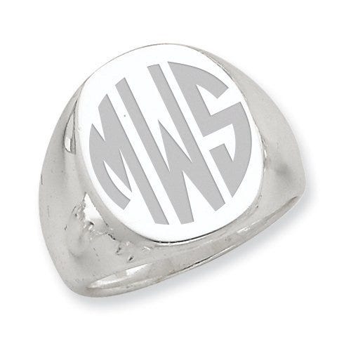 Sterling Silver Men's Oval Signet Ring