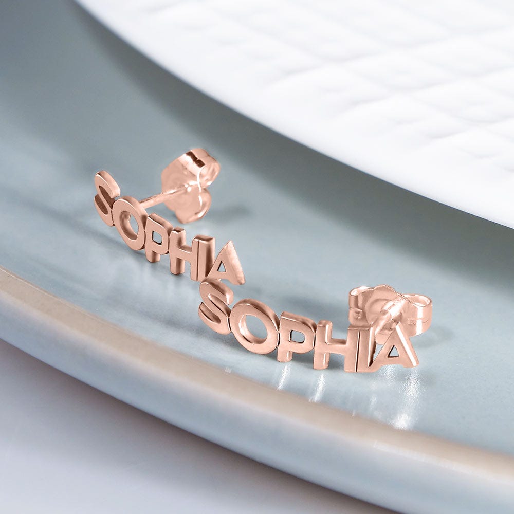 Pair Of Block Name Earrings
