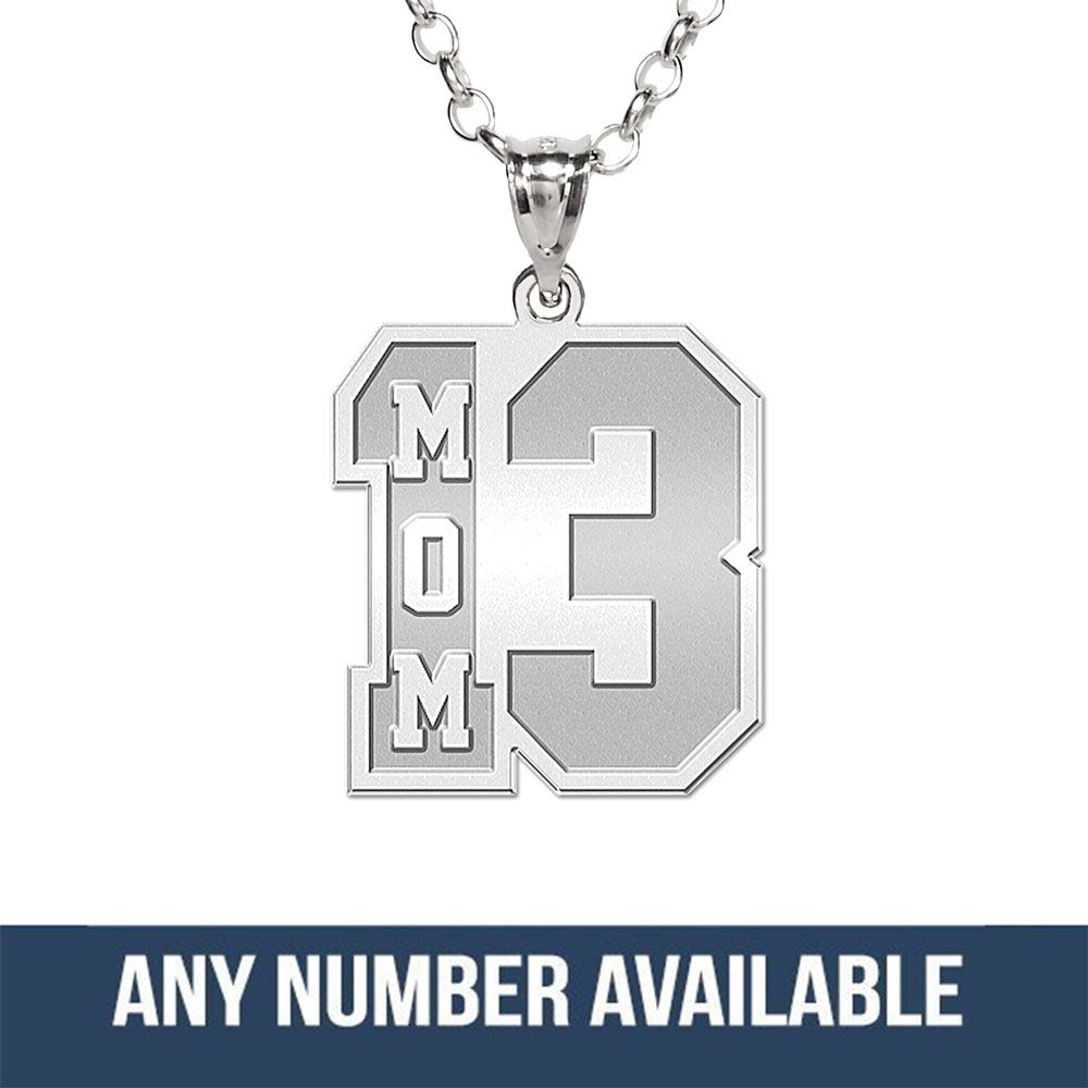 Mom's Jersey Number Charm or Pendant