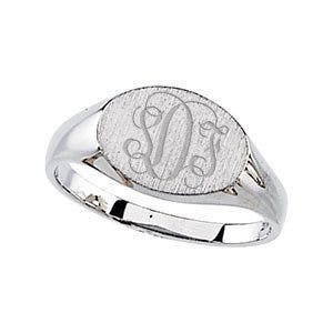 Sterling Silver Boy's Oval Signet Ring