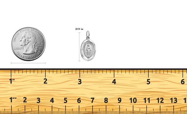 Pewter Oval Miraculous Medal with 20" Chain