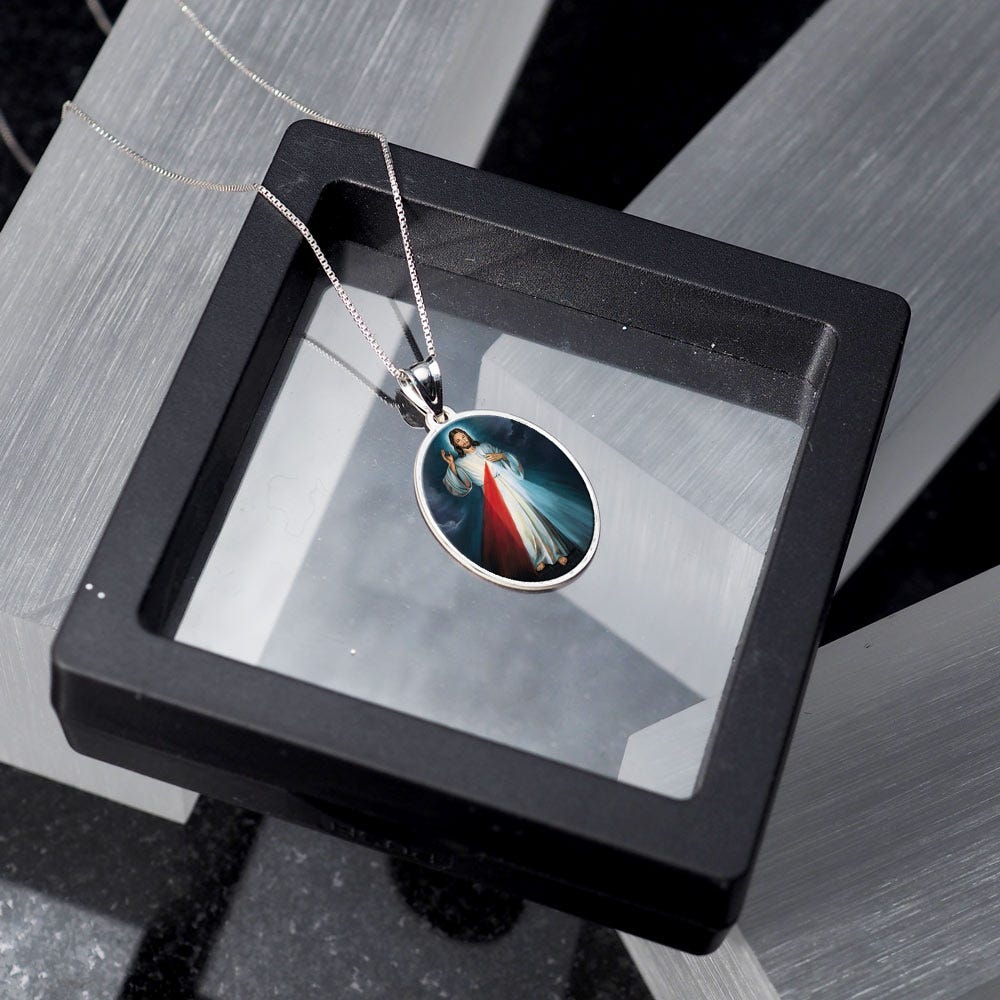 Divine Mercy Double Sided Oval Religious Medal " Color EXCLUSIVE"
