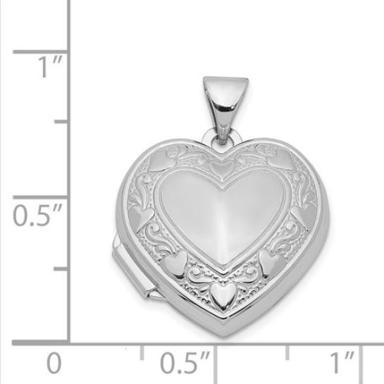 Sterling Silver Floral Embossed Photo Locket