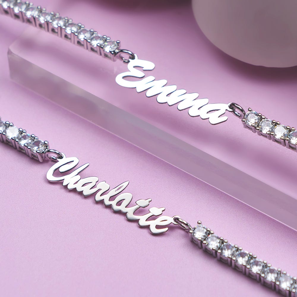 Personalized & Exclusive CZ Nameplate Necklace