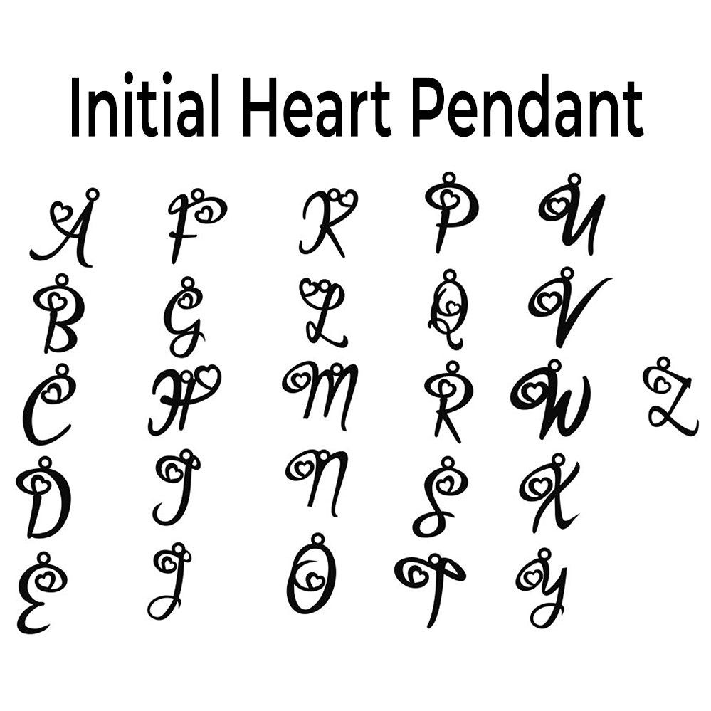 Initial Necklace w/Tiny Heart Custom Necklace With 18 inch chain