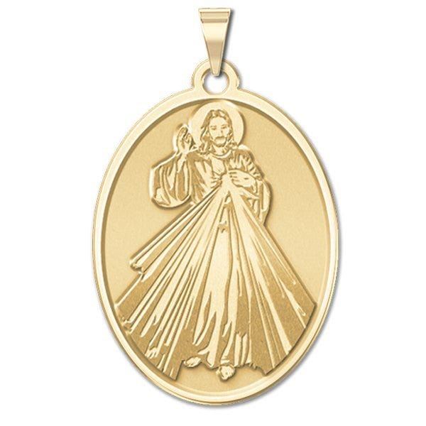 Divine Mercy Double Sided Oval Religious Medal "EXCLUSIVE"