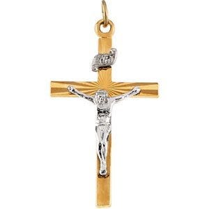 TWO TONE CRUCIFIX PENDANT