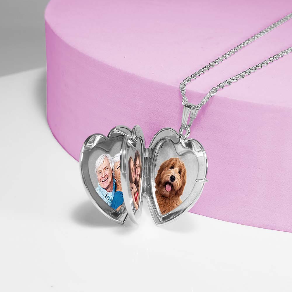 Sterling Silver Heart Four Photo Locket