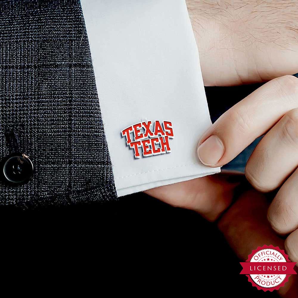 Texas Tech Color Enamel Block Cuff Links