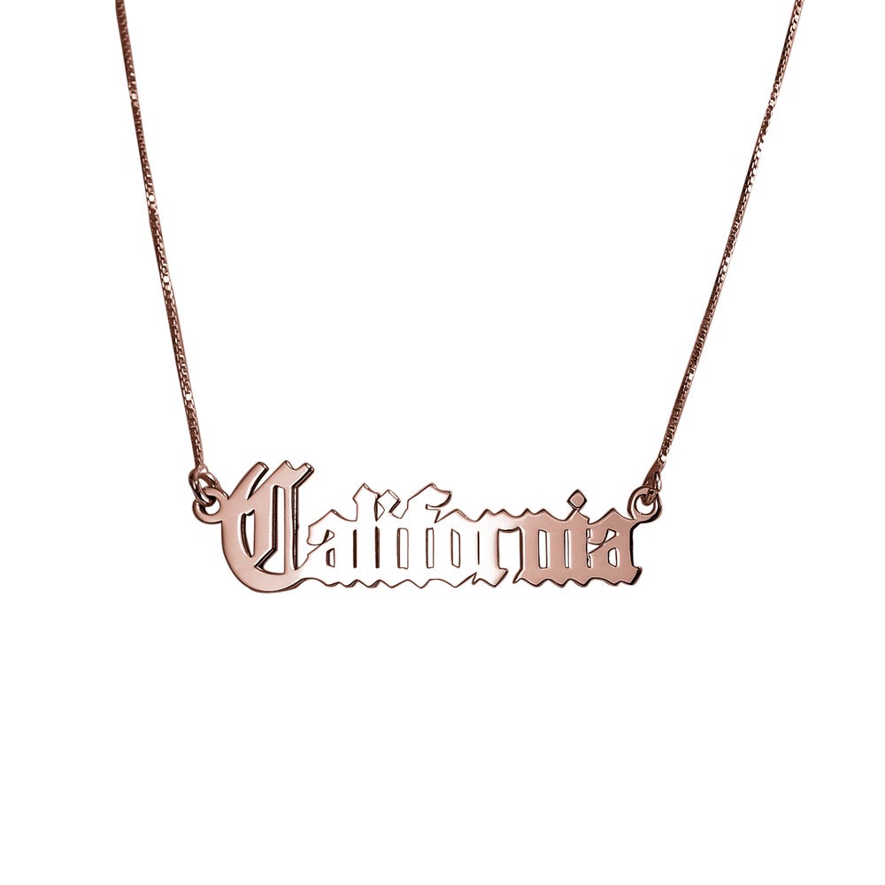 State Name Nameplate Necklace