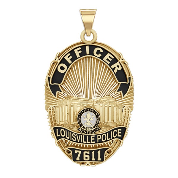 Personalized Louisville Kentucky Police Badge with Your Rank and Number
