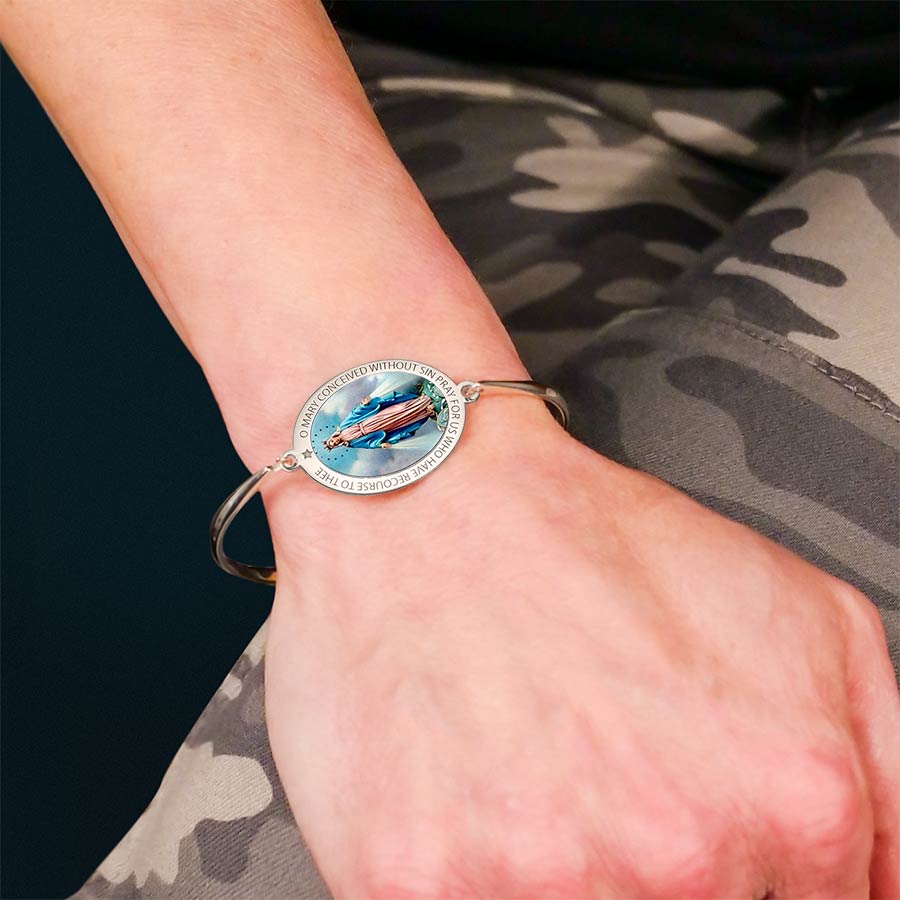 Exclusive Color Miraculous Medal Bangle Bracelet