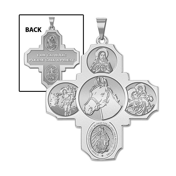 Four Way Cross - Equestrian Religious Medal  "EXCLUSIVE"