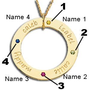 Personalized Four Birthstones Disc
