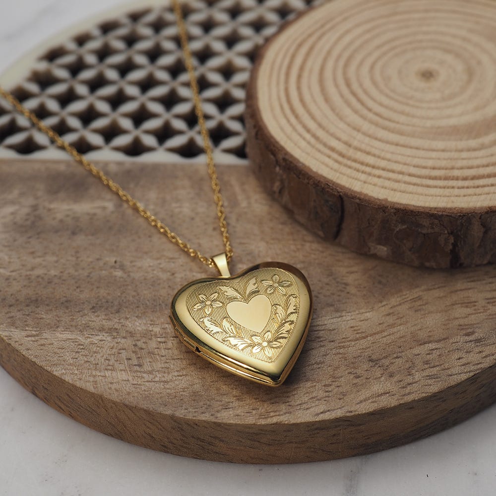 14k Gold Filled Love Heart Photo Locket - 3/4 inch x 3/4 inch