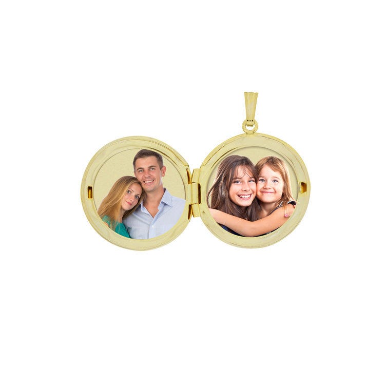 Solid 14k Yellow Gold St Francis of Assisi Round Photo Locket