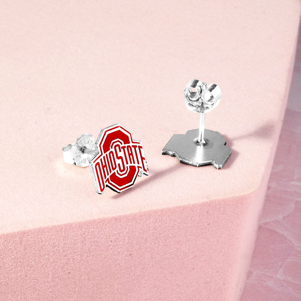 Pair Of Ohio State Logo Color Earrings
