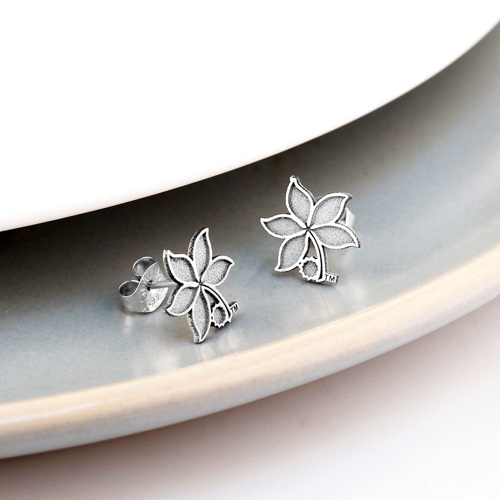 Pair Of Ohio State Logo Leaf Earrings