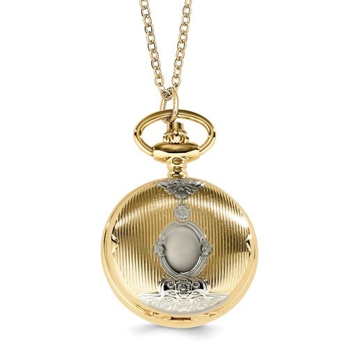 Charles Hubert Women's Two Tone Shield Design Necklace Watch