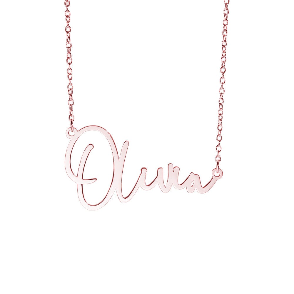 Modern Script Name Necklace with Chain Included