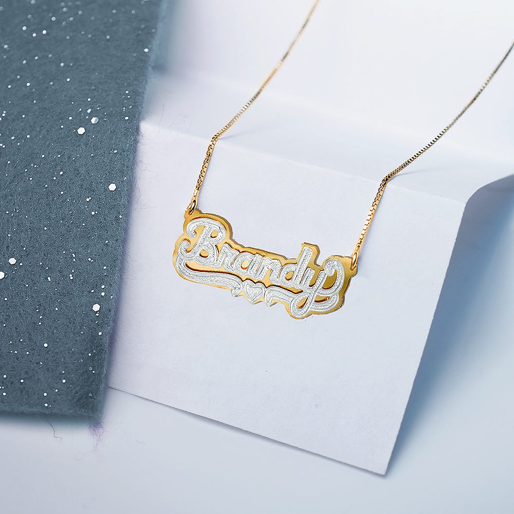 Diamond Cut Script Name Necklace with Chain Included