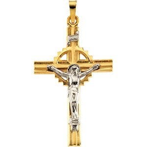 TWO TONE CRUCIFIX PENDANT