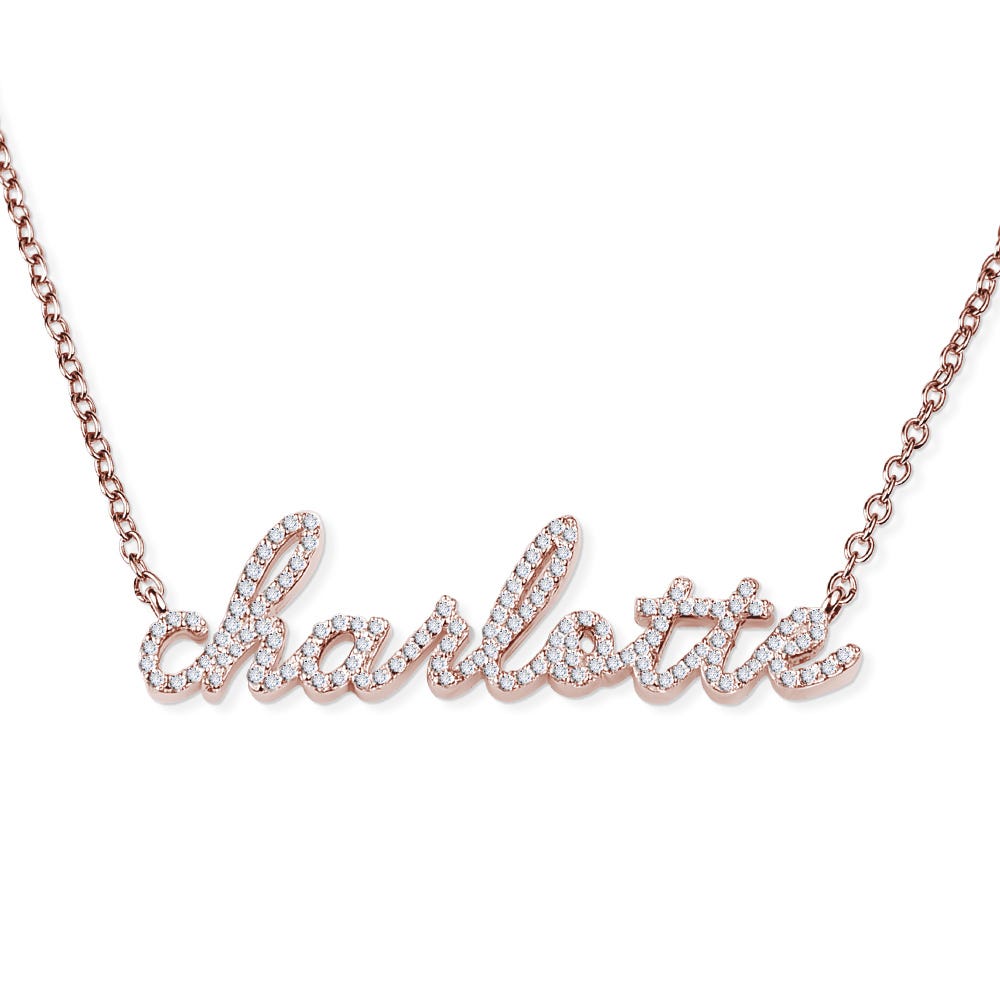 Script Diamond Name Necklace With Elegant Chain Included