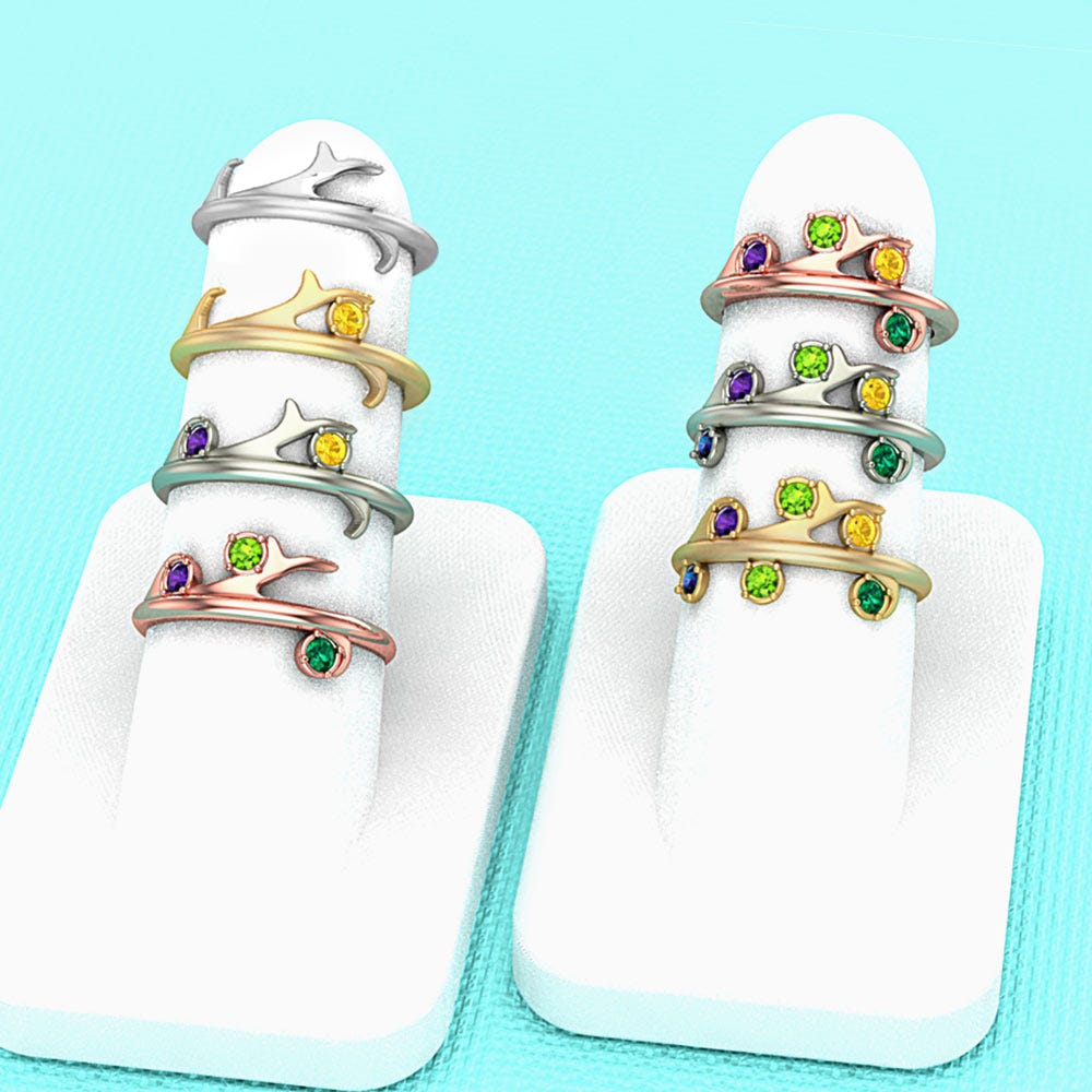 Family Tree Branch Ring with up to 6 Birthstones