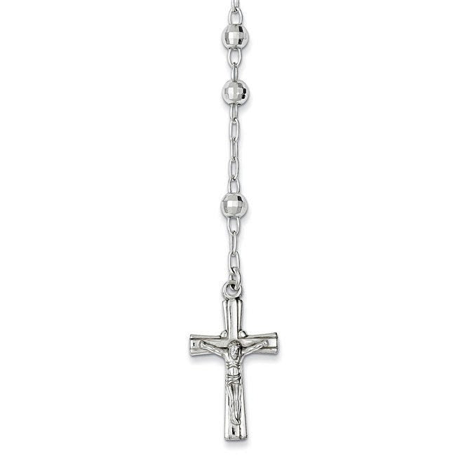Polished Rosary Textured Beads Necklace /with Miraculous Medal