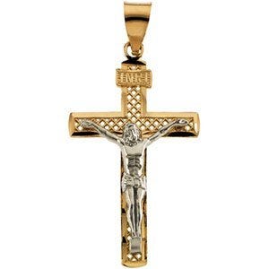 TWO TONE CRUCIFIX PENDANT