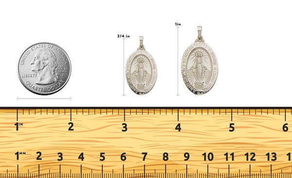 14K White Gold Miraculous Medal