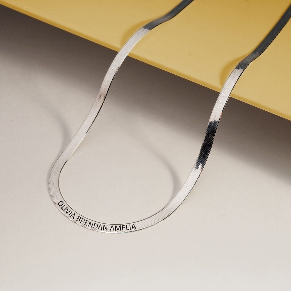 Herringbone Engraved Chain