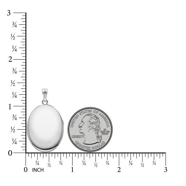 Sterling Silver Plain Oval Photo Locket