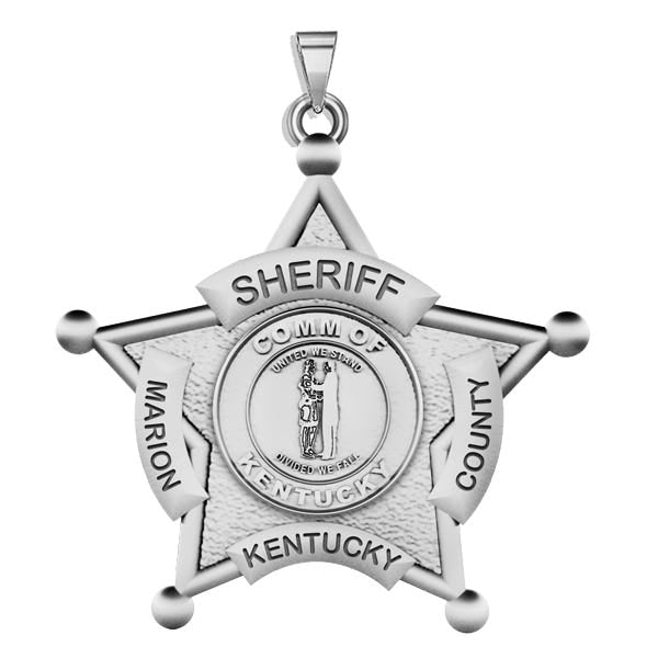 Personalized 5-Point Star Kentucky Sheriff Badge with Rank & Dept.