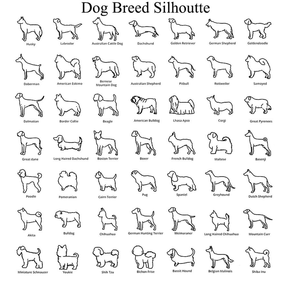 Personalized Dog Breed Silhouette With Name