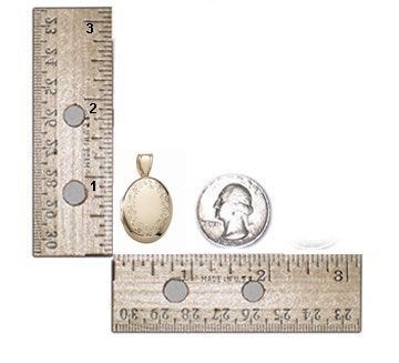 Solid 14k Yellow Gold Premium Weight Oval Photo Locket
