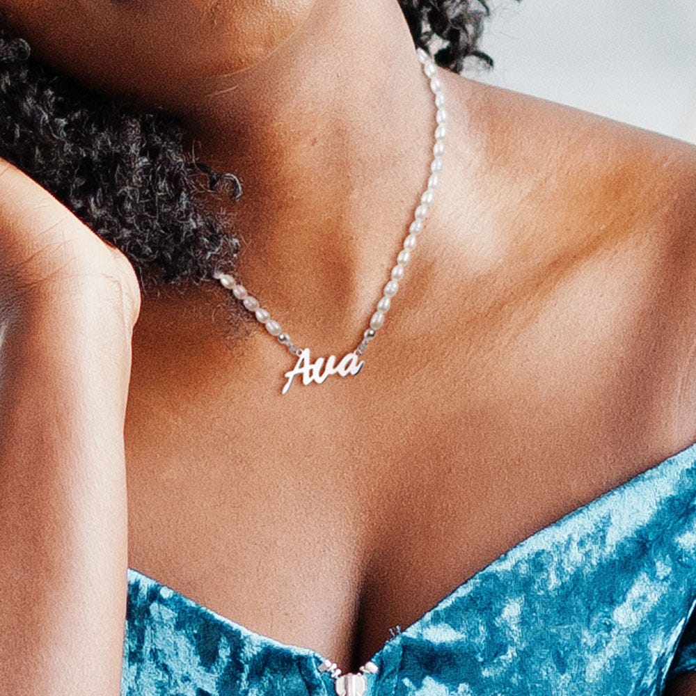 Personalized & Exclusive Pearl Name Necklace