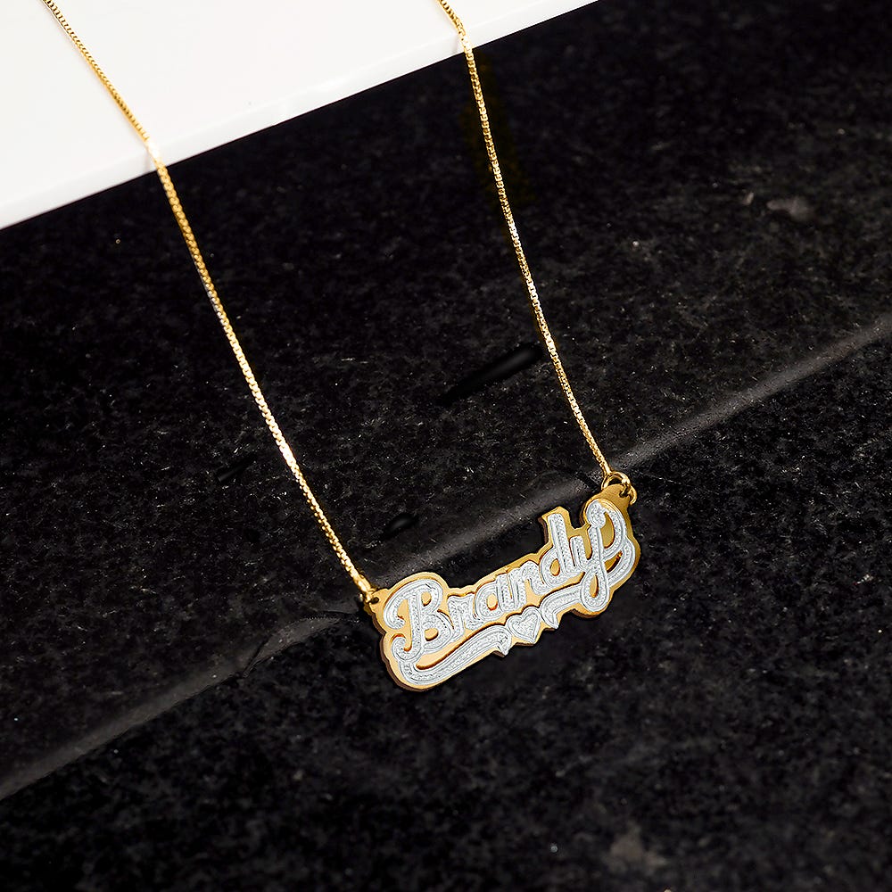 Diamond Cut Script Name Necklace with Chain Included