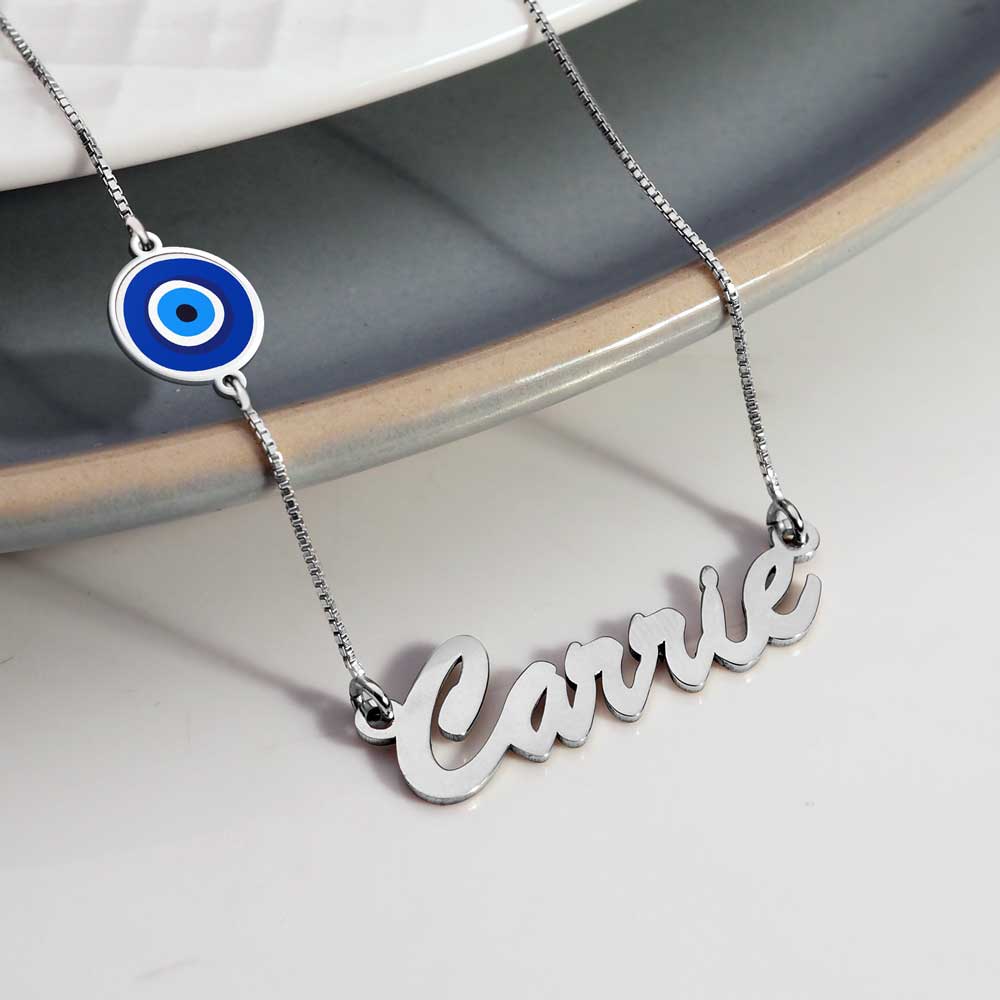 Evil Eye Custom Name Necklace