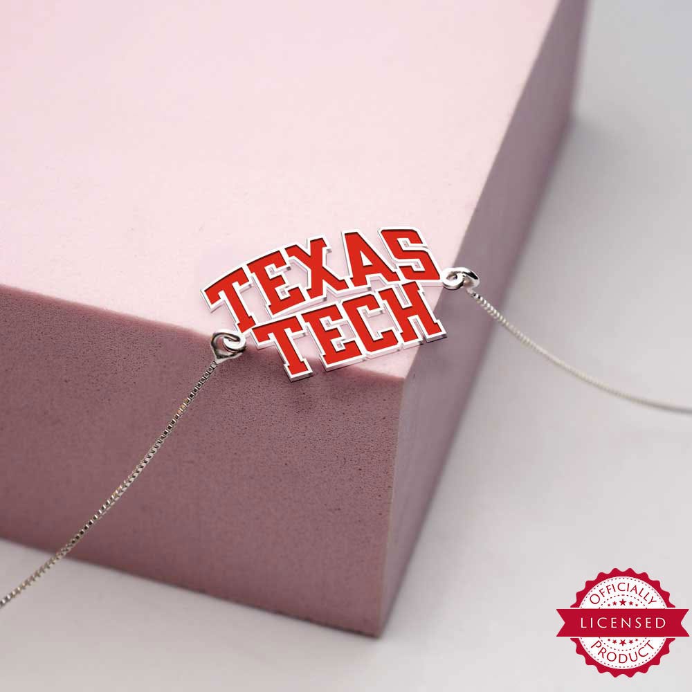 Texas Tech Color Enamel Block Bracelet