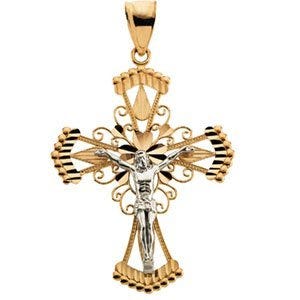 TWO TONE CRUCIFIX PENDANT