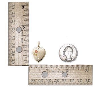 Solid 14k Yellow Gold I Love You Heart Photo Locket