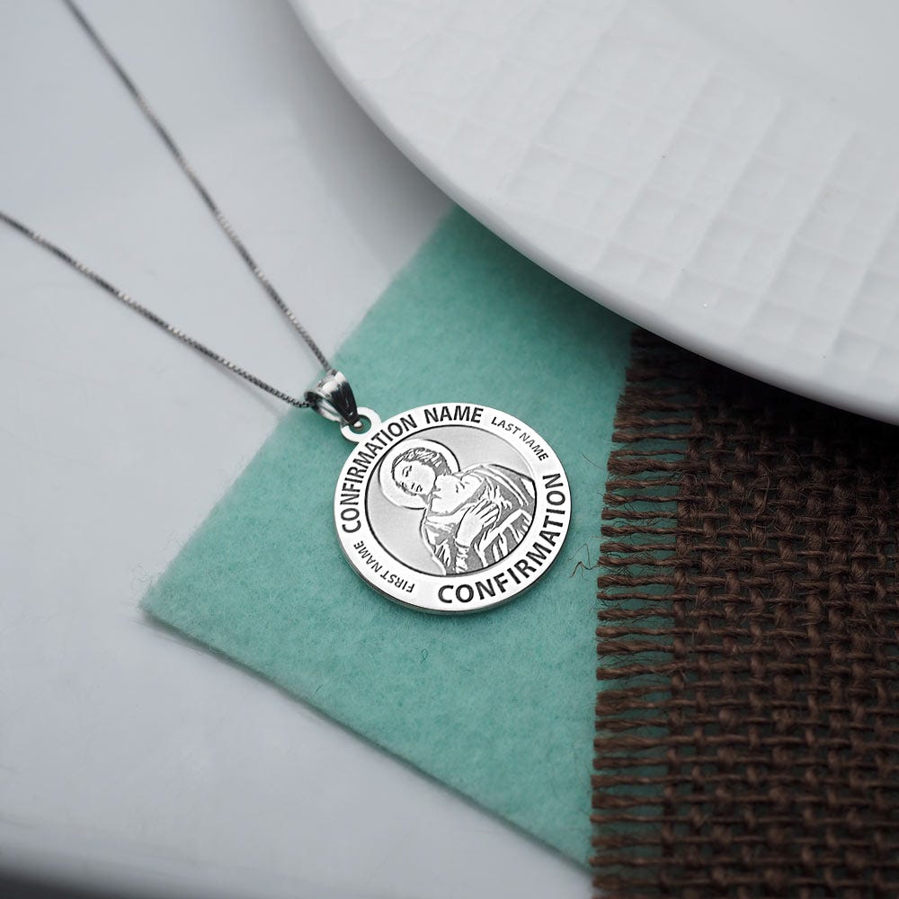 Custom Saint w/ Personalized Saint Name Confirmation Religious Medal