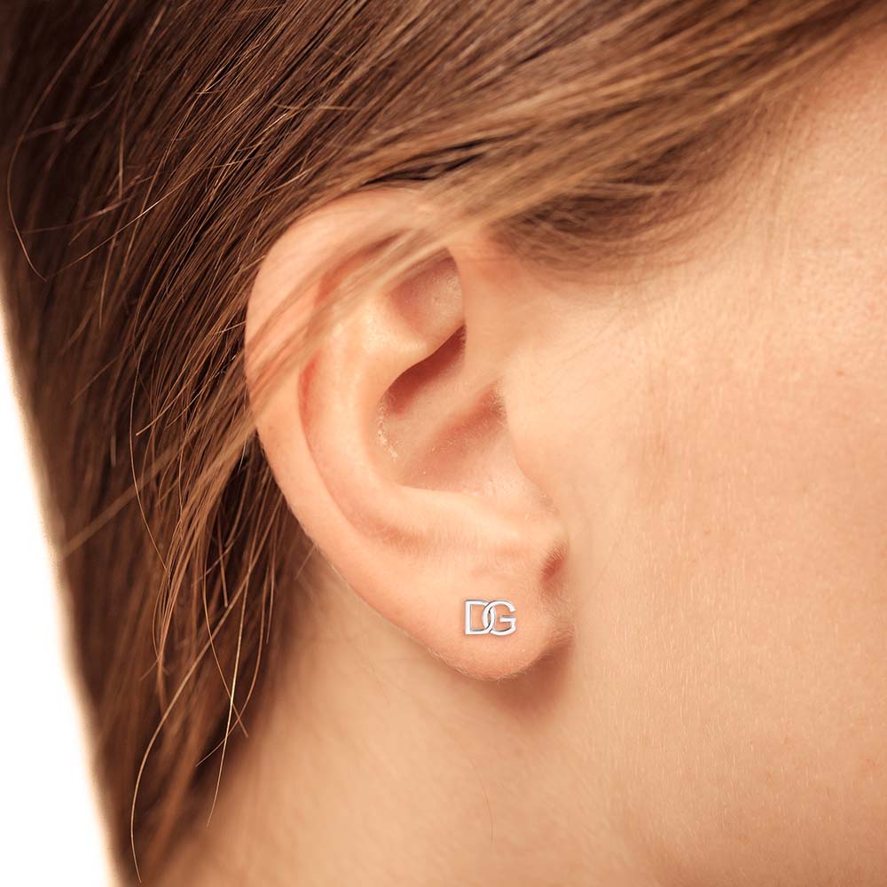 Pair of Intertwined Initial Earrings