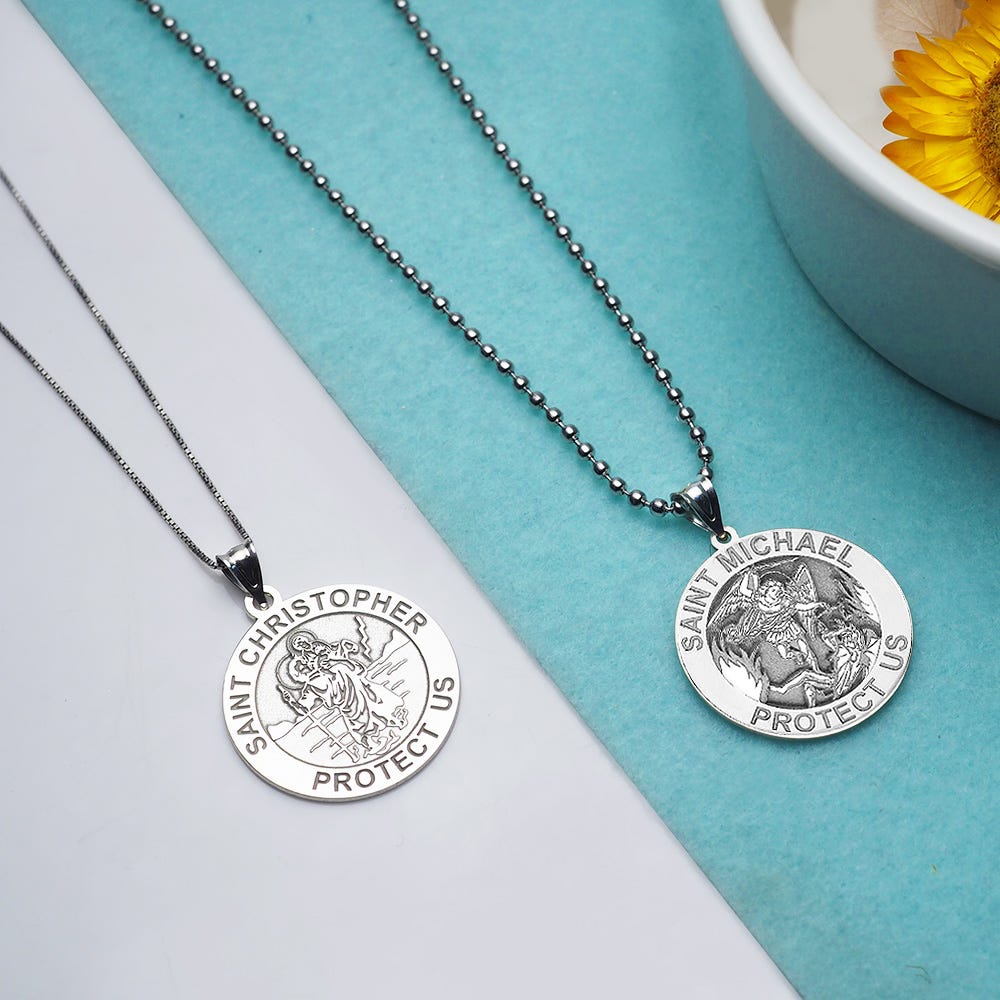 Saint Christopher & Saint Michael Doublesided Medal