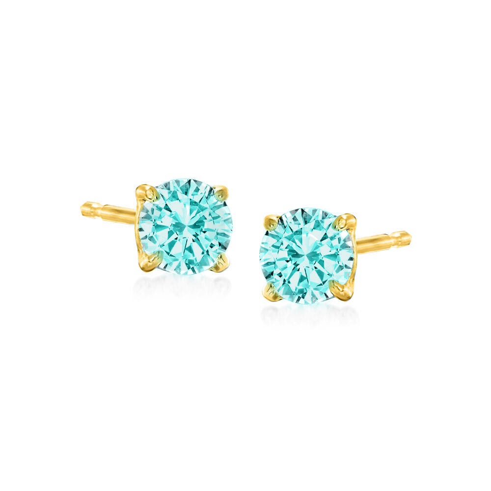 Pair of 5mm Aquamarine Stud Earrings