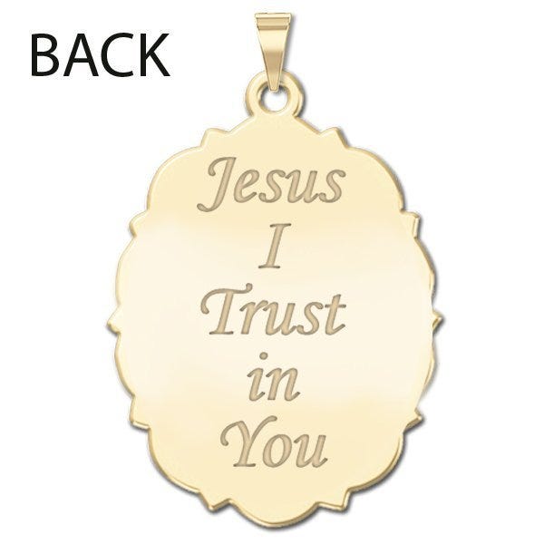 Divine Mercy Doubled Sided Scalloped Oval Religious Medal "EXCLUSIVE"