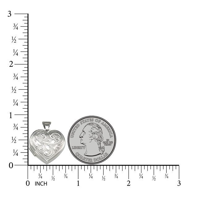 Sterling Silver Floral Heart Photo Locket