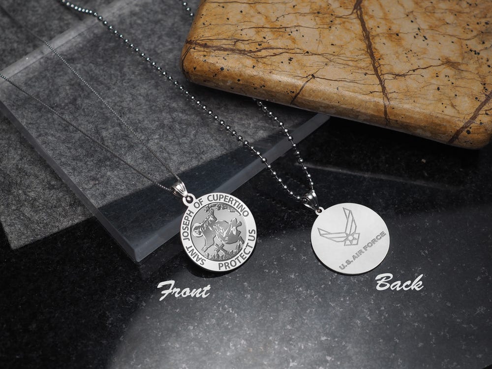 Saint Joseph of Cupertino Doubledside AIR FORCE Religious Medal "EXCLUSIVE"