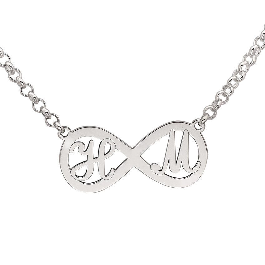 Personalized Infinity Initial Necklace w/ Chain